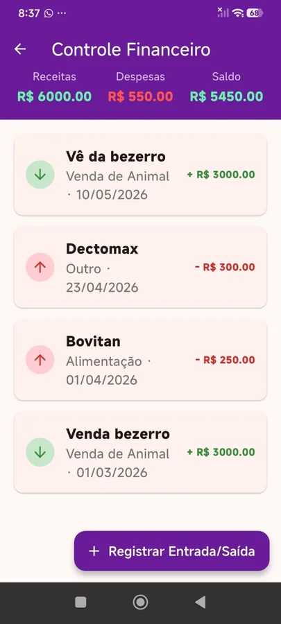 Tela 14 do App Gestão de Pecuária