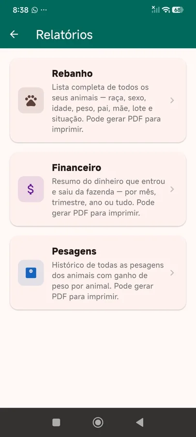 Tela 16 do App Gestão de Pecuária