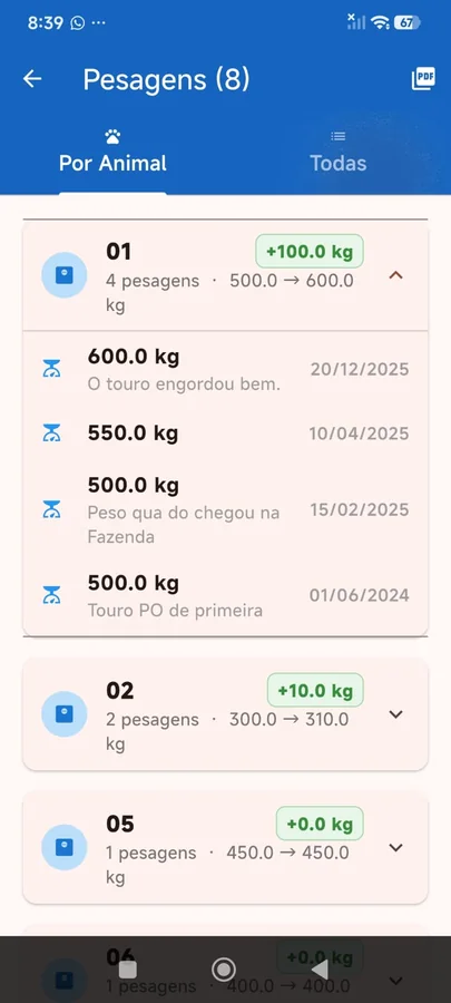 Tela 20 do App Gestão de Pecuária